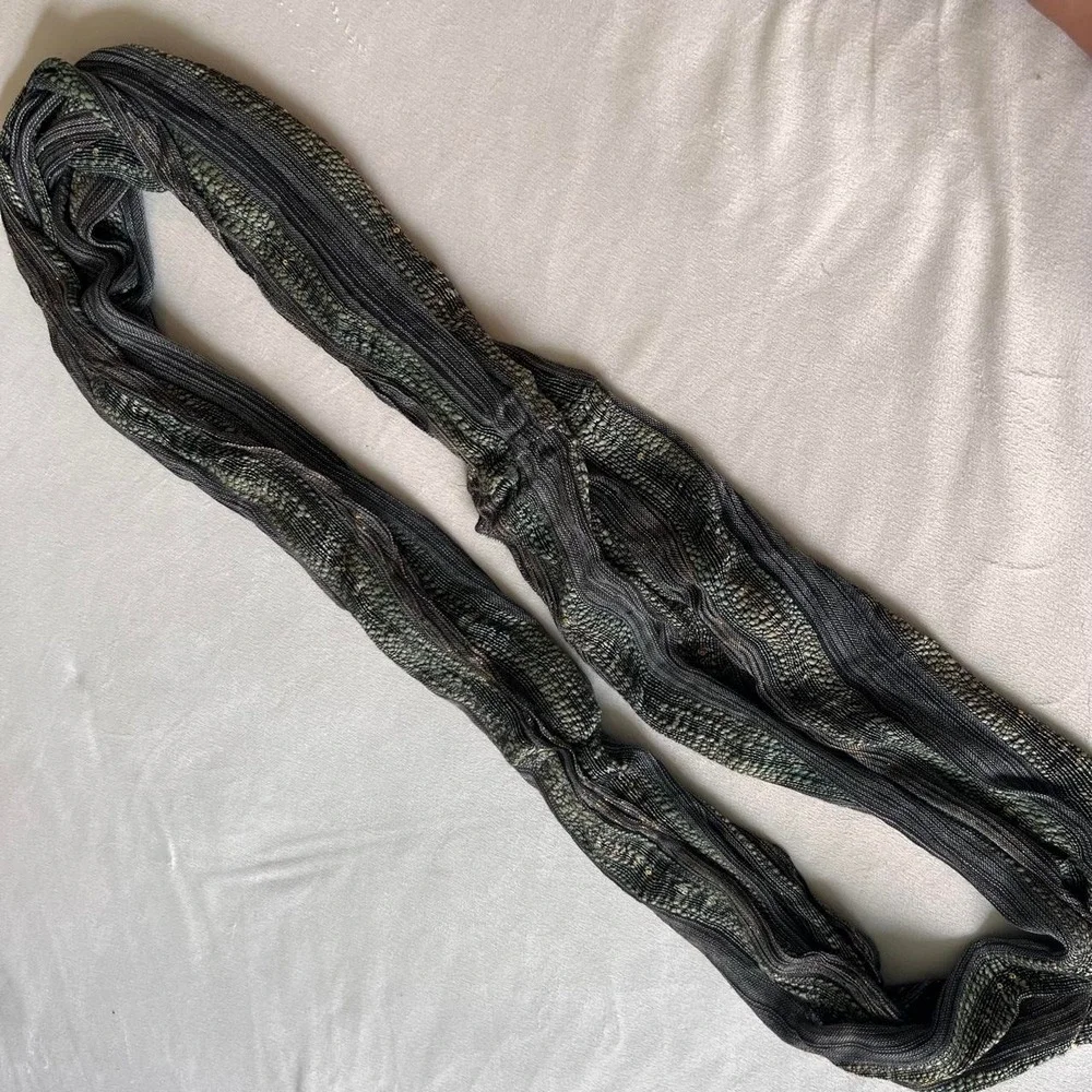 Metallic Gold Green Gray Infiniti Scarf Rock Alternative Hip Scarf Y2K